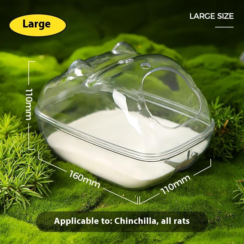 Transparent Hamster Cage External Bathroom Toilet Sandbox Easy To Cleaning Big Space Removable Bath Small Pet Bath Supplies