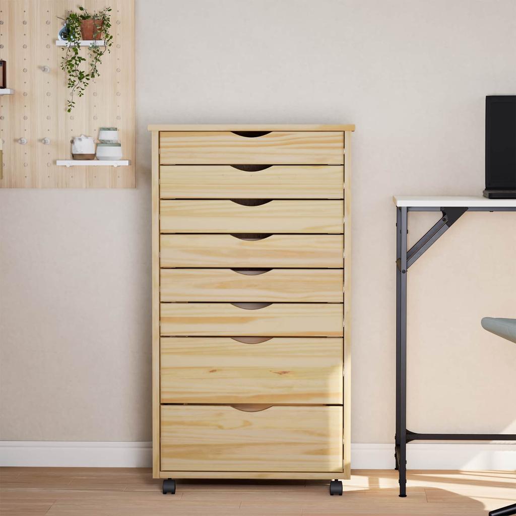 MOSS Rollcontainer mit Klarlack-Finish 53 x 39 x 103 cm