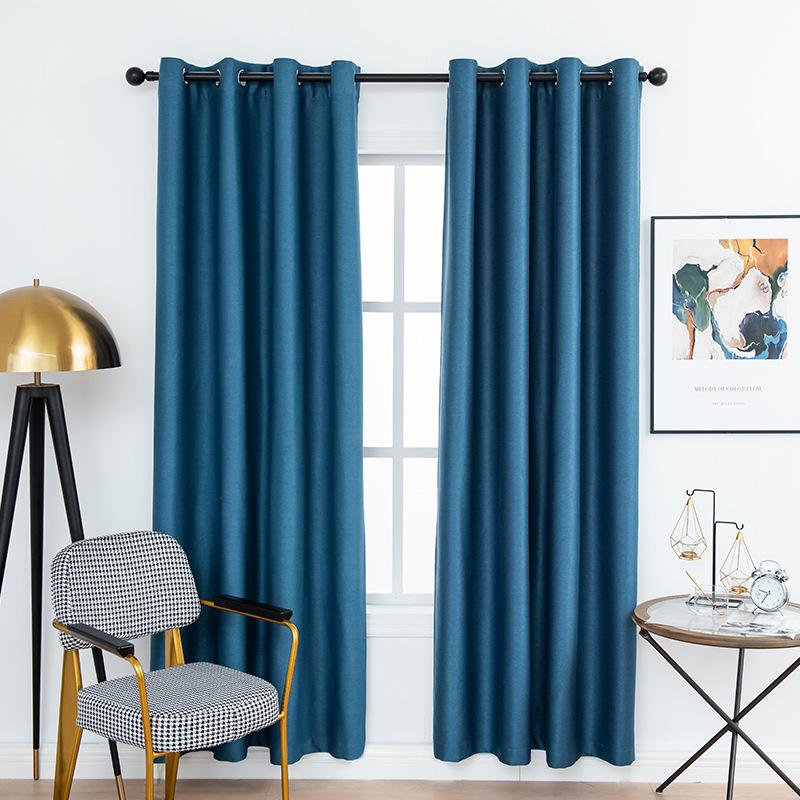 

Ткань для штор Ткань для затемнения занавесок для гостиной, спальни, затемняющий занавес, экран, готовый продукт 100Cm width * 130cm height озеро синий