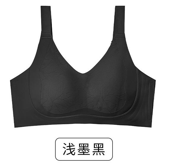 

Traceless underwear thin big breasts show small liquid foundation bra gathered anti-sagging large size full cup bra XXXXL【100BCD】 чорний