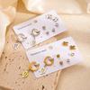 Versatile 18K Titanium Steel Earrings Set with Cross, Heart, and Butterfly Pendants