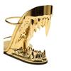 Tigerzahn Speziell geformte Ferse Damen High-Heeled Hausschuhe Sommer Offene Zehen Hohl Keilabsatz Ein-Wort Riemen Damen