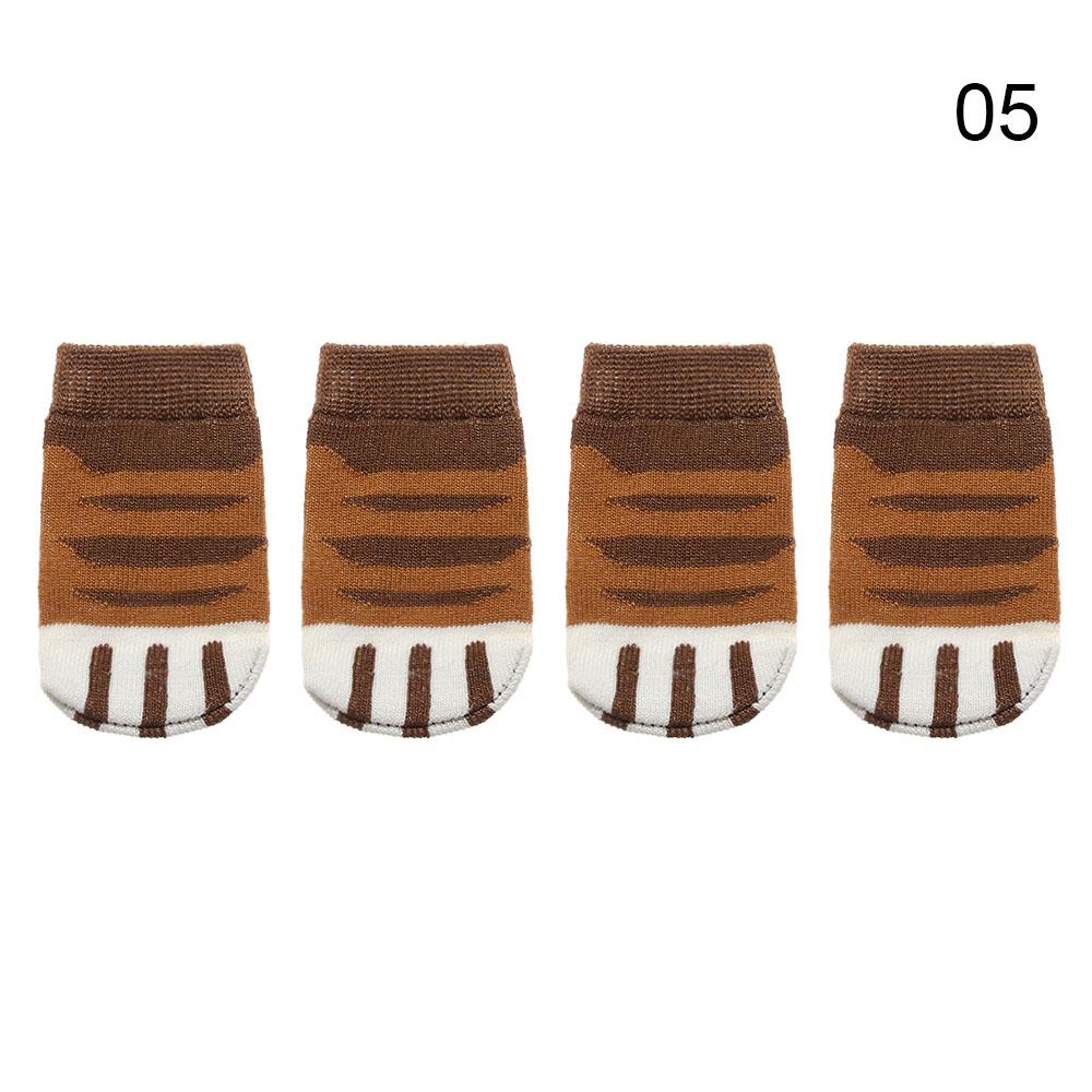 4Pcs Cartoon Table Foot Socks Chair Leg Covers Floor Protectors Non-Slip Knitting Socks For Furniture Cartoon Home Decor