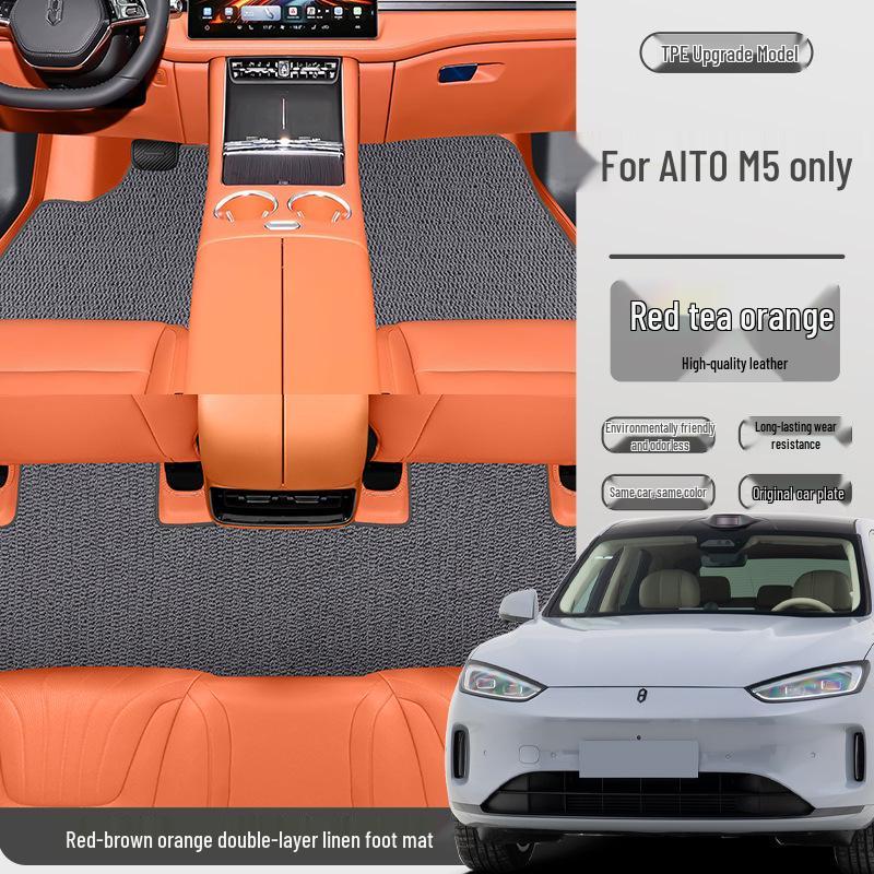 Waterproof, Dustproof Anti-Slip Double-Layer Floor Mats for AITO M5 - Eco-Friendly Car Interior Pedal Accessories
