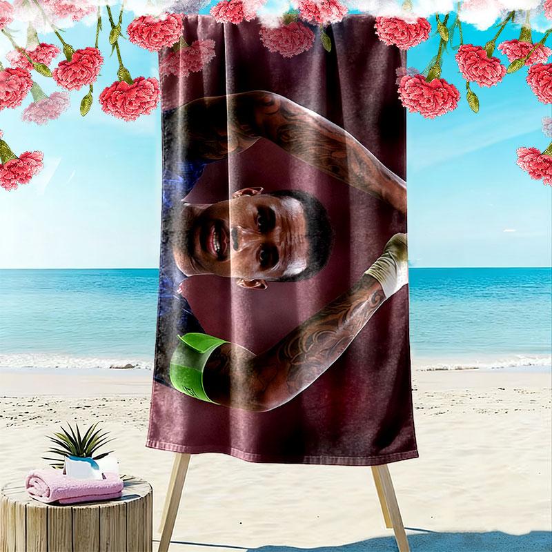 Gabriel Magalhaes Print Beach Towel, Large Soft Quick Dry Towel for Beach Camping Swimming