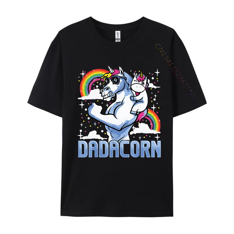 Dadacornunicorn Papa Und Baby Tolles T-Shirt Retro Bedrucktes T-Shirt Anime Vintage T-Shirt Herrenbekleidung