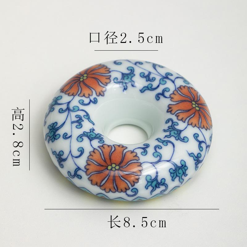 Blau-Weißes Porzellan Tablett Runde Donut Deckel Unterlage Teetassen Tablett Palette Chinesischer Retro Stil Heimdeko Zubehör