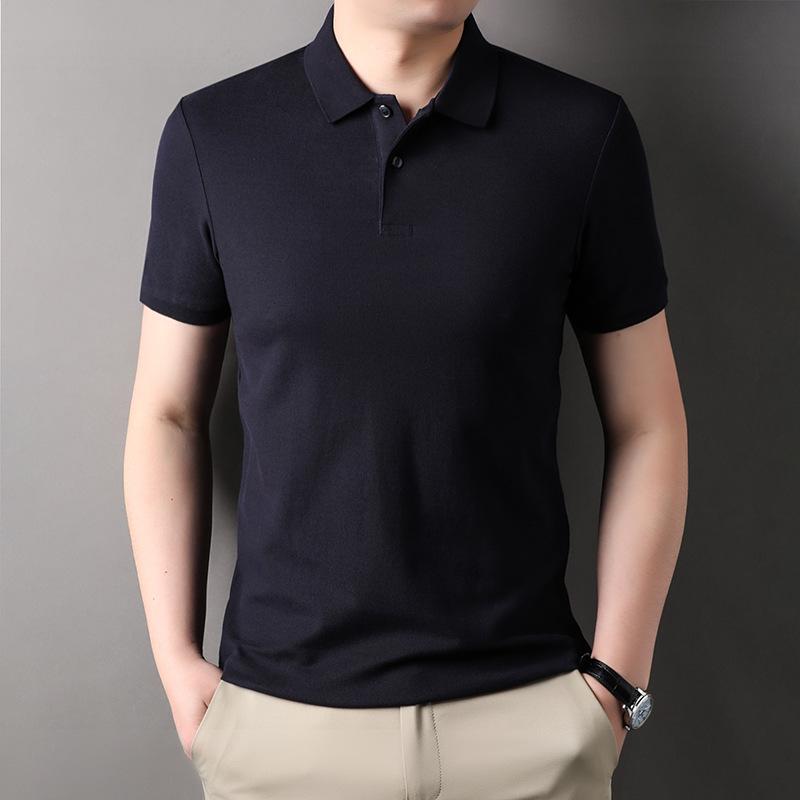 

Summer Men s Short-sleeved T-shirt Casual Cotton Polo Shirt Men s Lapel High-end Clothes 48