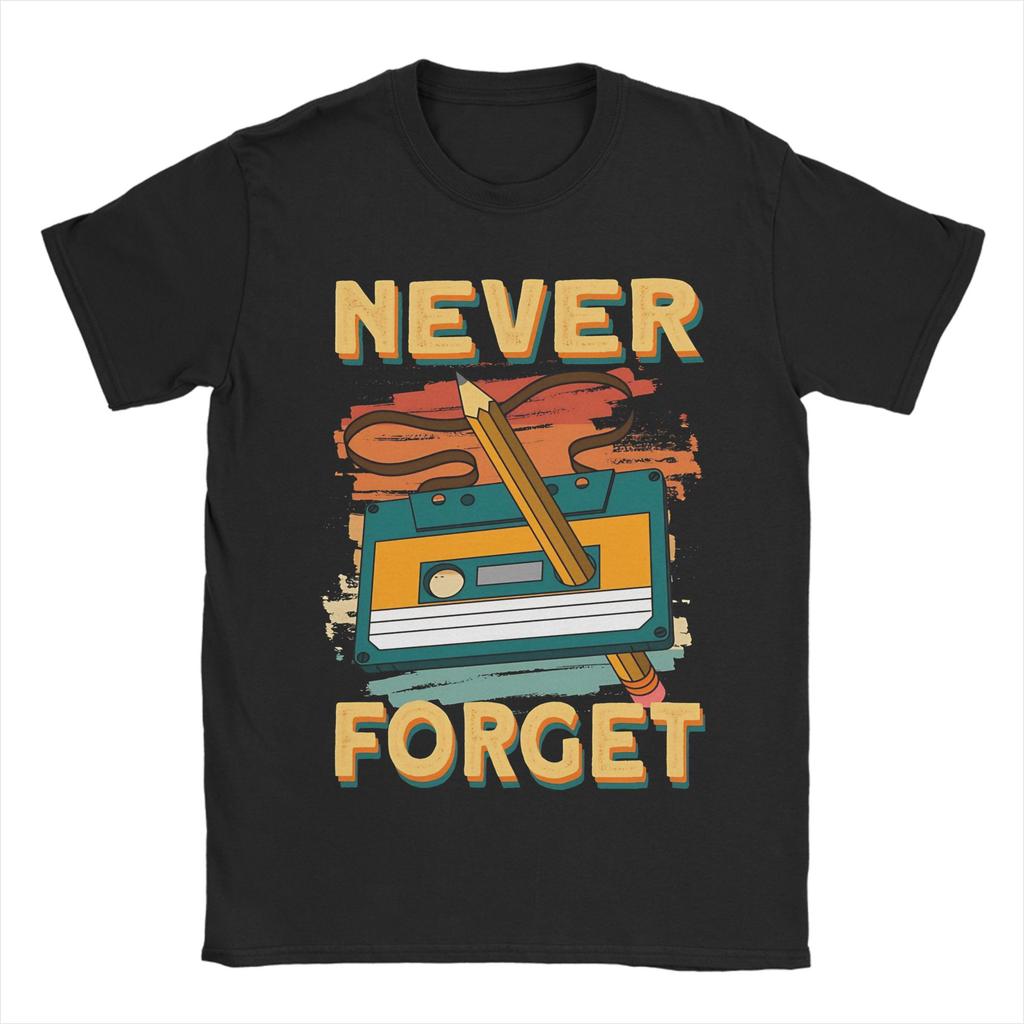 Vintage Never Forget Radio Music Tshirt For Unisex Unisex O Neck Cotton T Shirts Short Sleeve Tees 4xl 5xl Clothing