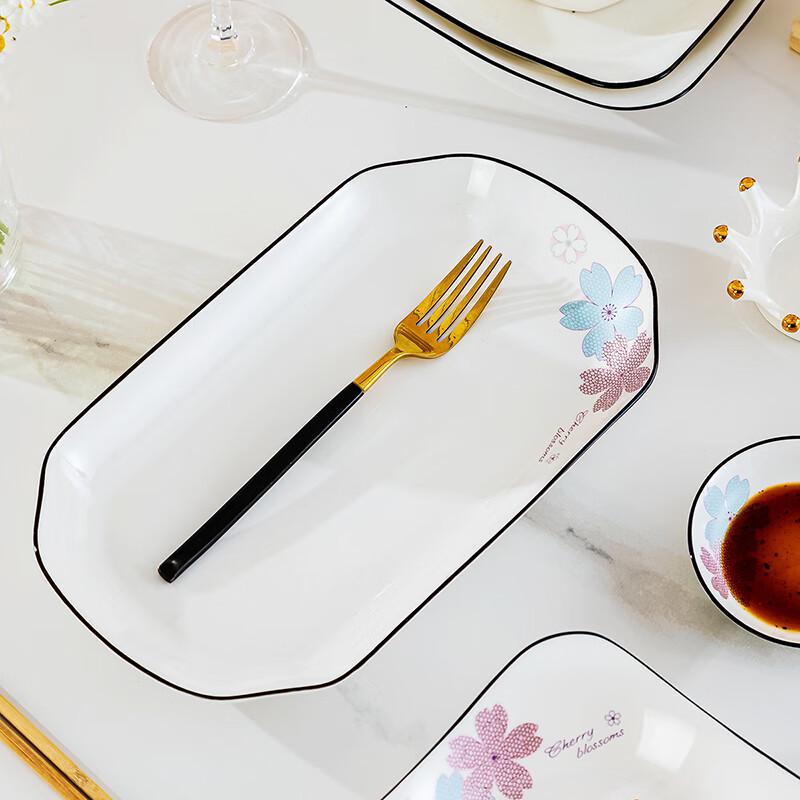 Jingdezhen Europäischer Stil Florales Keramik Fischplatten-Set