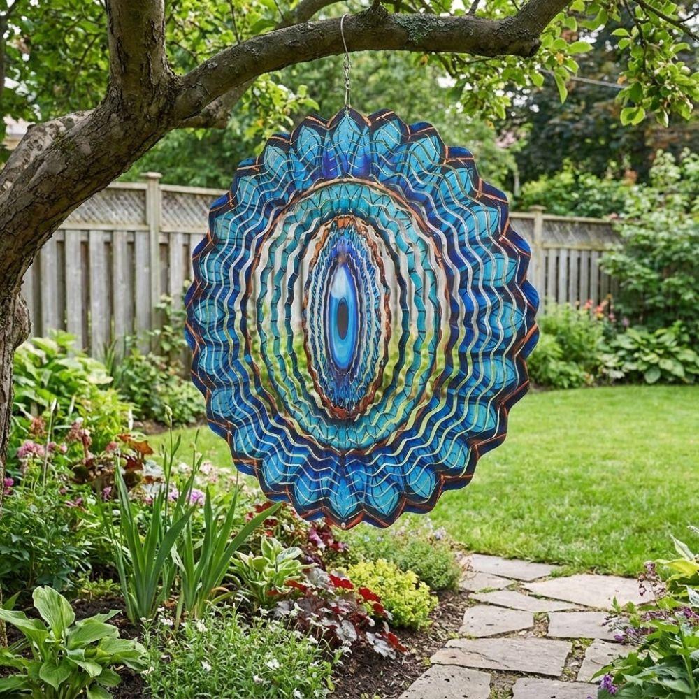 Hanging 3D Wind Spinner Metal Rotating Wind Chime Yard Art Hanging Wind Chime Garden