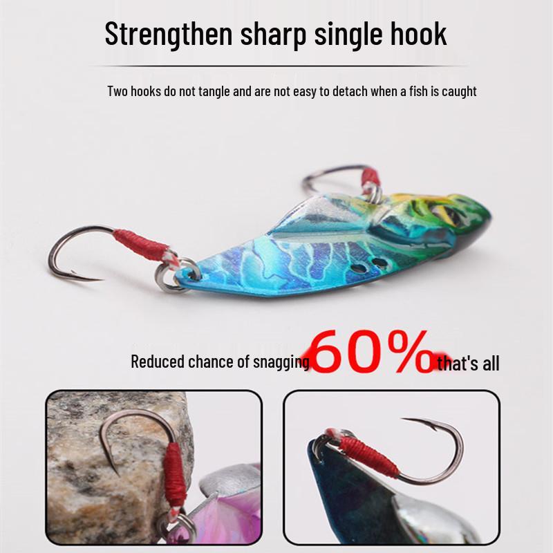 Ultra-Long Cast Iron Spinnerbait: Single Hook Vib Lure for Bass, Mandarin Fish, Aspius - Micro Artificial Bait, Anti-Thunder.