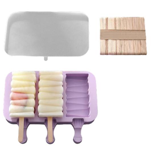 Kids Cartoon Shape Popsicle Molds Food-Grade Silicone Reusable Sticks Non-Stick Design Easy Release Ice Cream Mold