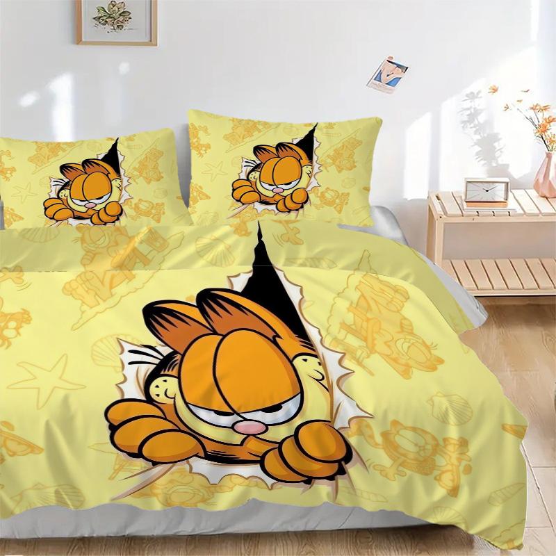 Garfield Through Wall Print 3Pcs Bedding Setduvet Cover With 2 Bedropillowcase Home Birthday Gift