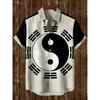 Outdoor Streetwear Men's Fashion Shirts Taiji Ethnic Patterns Printed Men's Shirts Casual Daily Men's and Women's Shirt