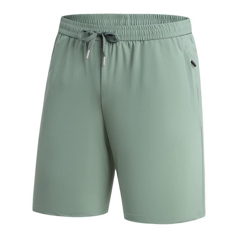 Unisex Summer Ice Silk Quick-Dry Shorts: Loose, Breathable, Mid-Length for Running, Fitness, and Beach Activities