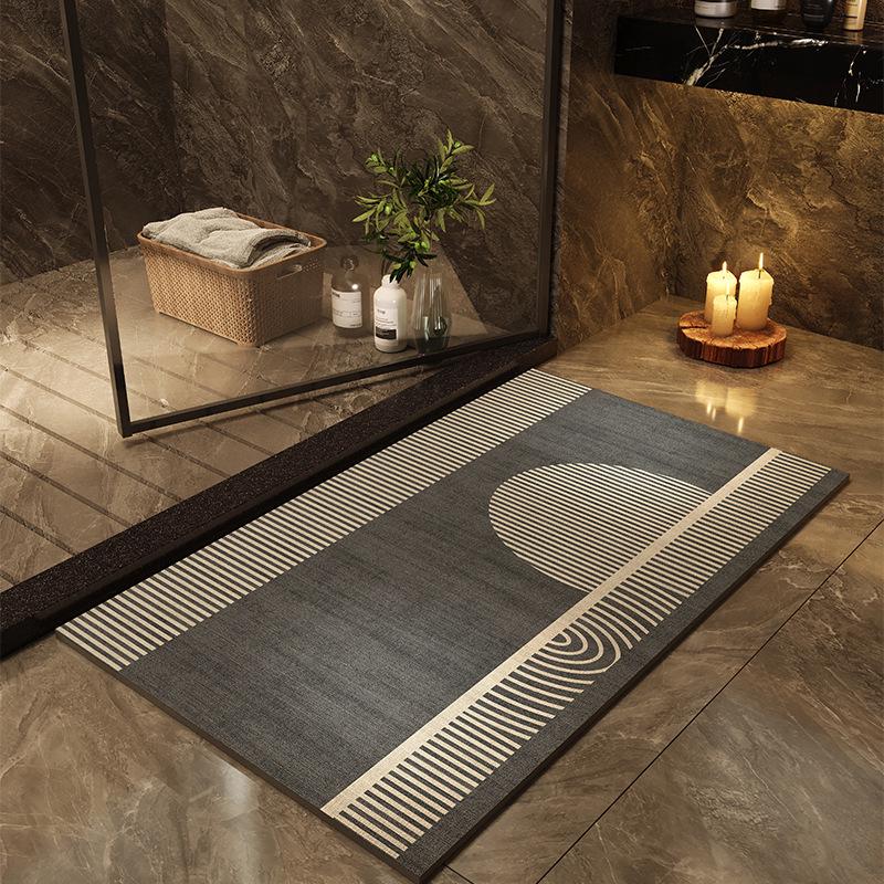 Quick-Dry, Non-Slip Diatomaceous Earth Bathroom Mat - Stylish, Absorbent, Cut-to-Fit, Stain & Wear Resistant