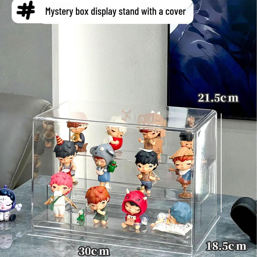Large Acrylic Pop Mart Display Stand - Tiered, Dustproof, Blind Box Storage for Secret Forest and Ancient Castle Collections