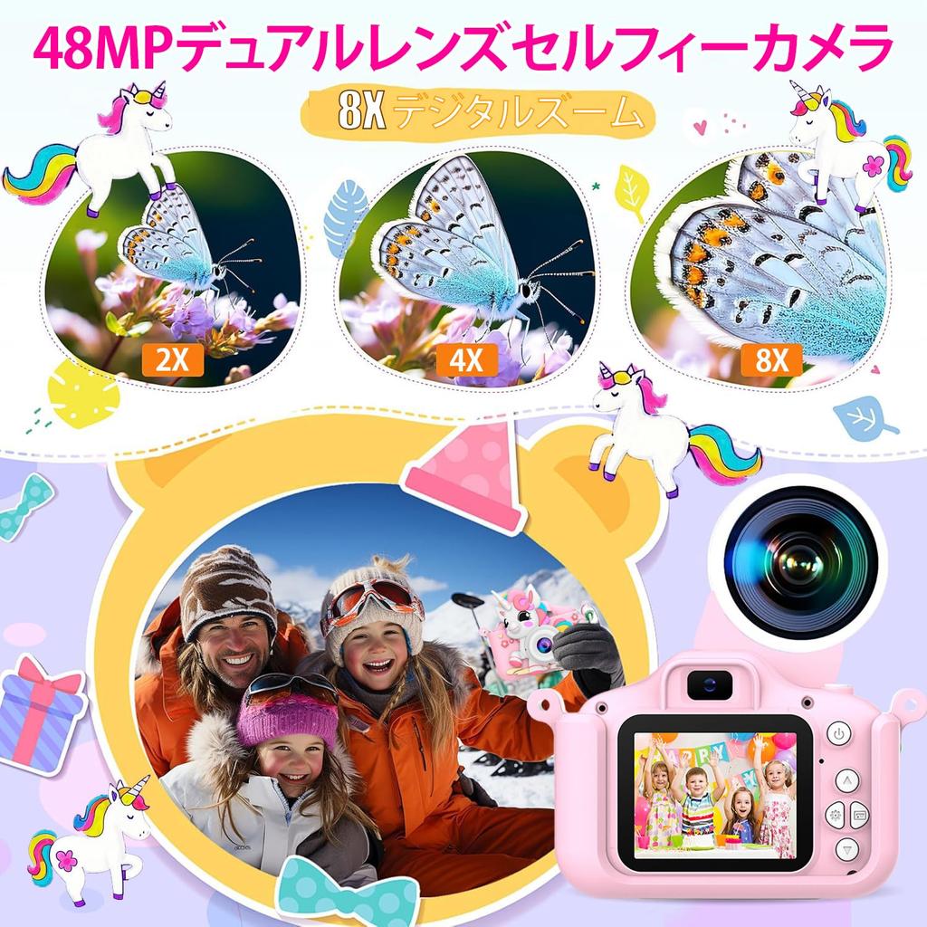VCYCTO Kids a toy camera for features 1080P HD 48MP 8500 photo a 32GB SD card selfie a IPS 8x 5 and a unicorn protective Perfect as a birthday or