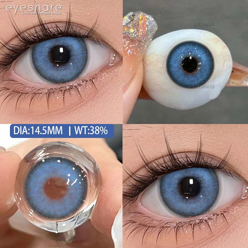 EYESHARE Colored Contact Lenses Fashion Light Blue Lenses Gray Color Lenses Dark Brown Natural Lenses Green Fashion Lenses 1 Pair