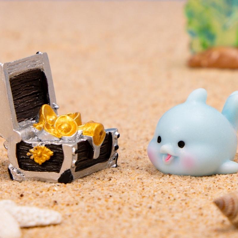 Mini Resin Dolphin,Miniature Dolphin Figures to Hide Landscape Decors Dollhouses Decors,Garden Aquariums Potted Ornament