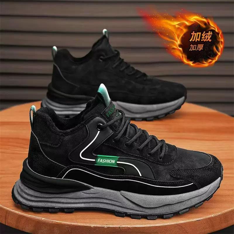 

Winter new men s shoes fleece shoes men s warm two cotton shoes men s work labor insurance wear-resistant platform sports shoes 44