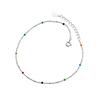 Korean Style 925 Sterling Silver Summer Foot Jewely Anklet Rainbow Beads Anklets for Women Girls