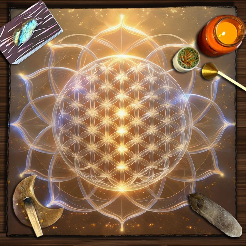 Tarot Tischdecke Mandala Blume des Lebens Altar Tuch Für Divination Meditation Kreis Galaxie Tarot Matte Spirituelle Orakel Karten Pad