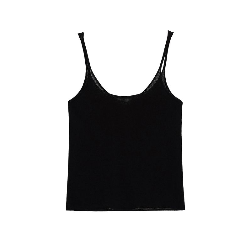 Kaslead New Women Clothes Western Style Sling V-neck Sleeveless Simple Knitted Top 5536045 600