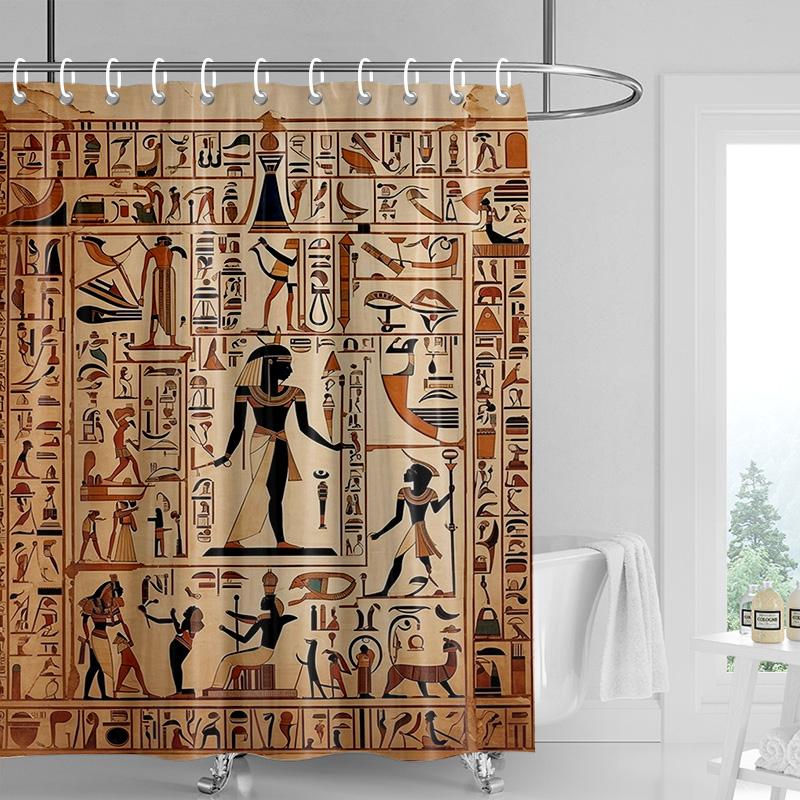 Home decoration shower curtains for bathroom waterproof curtain fabric Modern Nordic style Living Room Egypt pharaoh retro