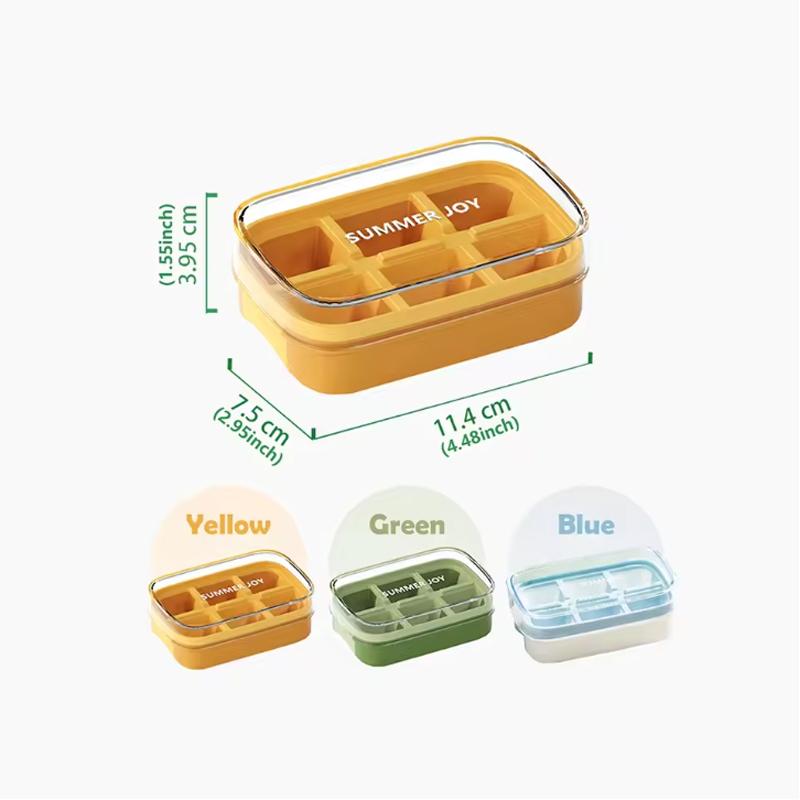 6 Grids Ice Cube Tray with Lid Mini Ice Cube Mold Easy-Release Ice Mould with Removeable Lid Ice Making Mold DIY Ice Cube Tray