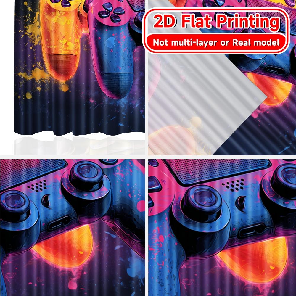 2D Flat Printing  2pcs Dual Neon Controllers Light Filtering Popular Curtains Machine Washable Fabric Curtains Room Decor for