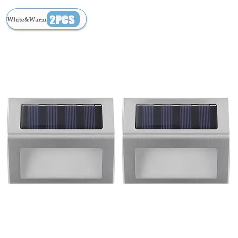 1-8PCS Solar Stainless Steel Step Light Waterproof Anti-corrosion and Environmental Protection Wall Light for Garden Fence Wall