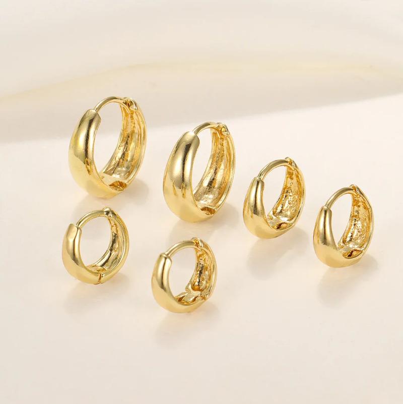 6Pcs/set Alloy Minimalist Huggie Hoop Earrings for Women Simple Metal Circle Small Earrings Punk Unisex Rock Jewelry KTJ
