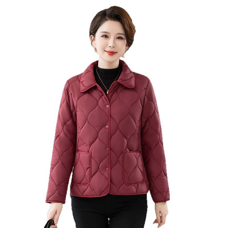 Women's Midlife Lightweight Autumn/Winter Cotton Jacket - Fashionable, Warm, and Thin