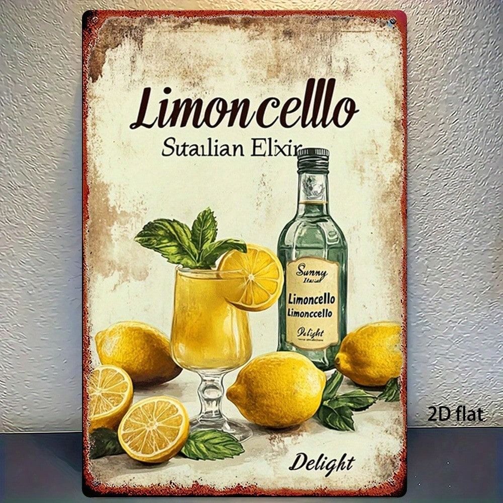 

Vintage Metal Tin Sign Wall Decor Lemon Mint Poster for Kitchen 20x30 cm