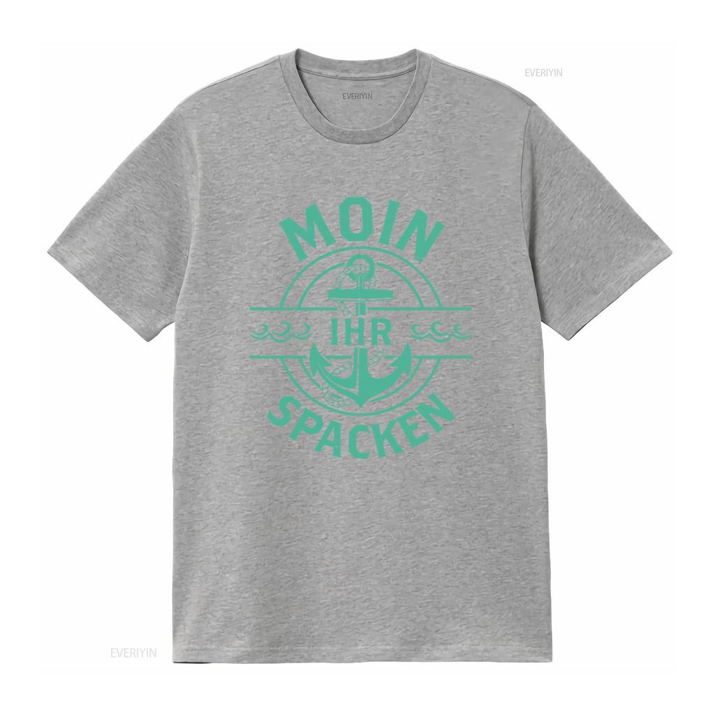 Moin Ihr Spacken Anchor Design T Shirt Fun Funny Sayings Girlie vintage Washed designer clothes fashion Stylish homme Unisex