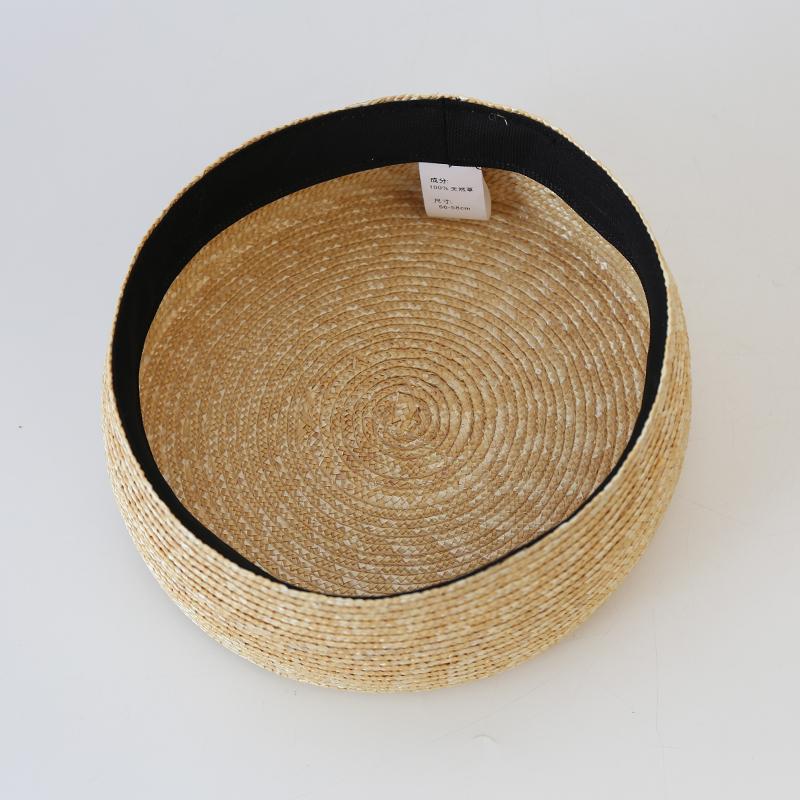 100% Natural Flat Straw Beret for Men Women Summer Beach Party Tablet Sun Hat Israel Islam Cap Japanese Hat