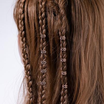 10pcs/set Decoration Alloy Hair Beads Silver Golden Braid Dreadlocks Bead Hair Accessories Women