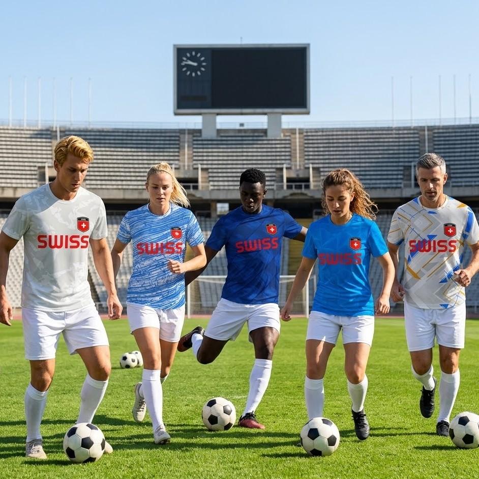 Swiss Switzerland SUISSE Soccer Football Tshirt Print 3D Flag National JERSEY CHEER Training Round Neck Unisex Men Women Sport Short Sleeve Uniform