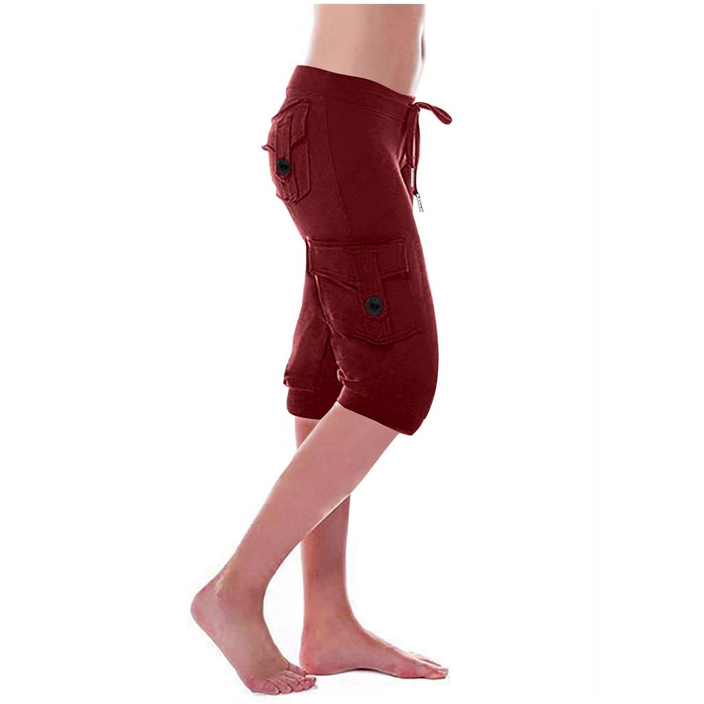 Women's Stretch Buttoned Multi-Pocket Yoga Pants