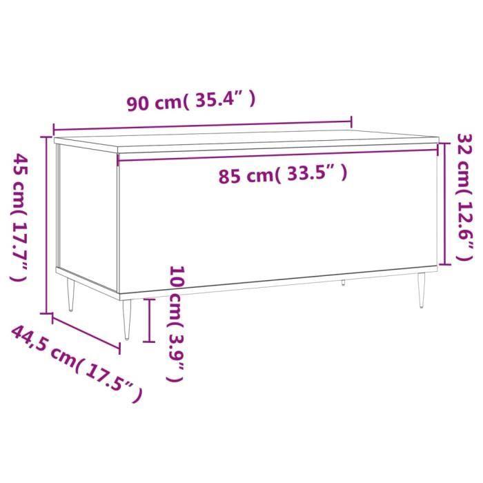 VidaXL Coffee Table High Gloss White 90x44.5x45 Cm Engineered Wood 830966