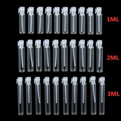 10pcs 1/2/3ml Empty Clear Glass Perfume Small Sample Vials Perfume Bottle Laboratory Liquid Fragrance Test Tube Trial Bottle