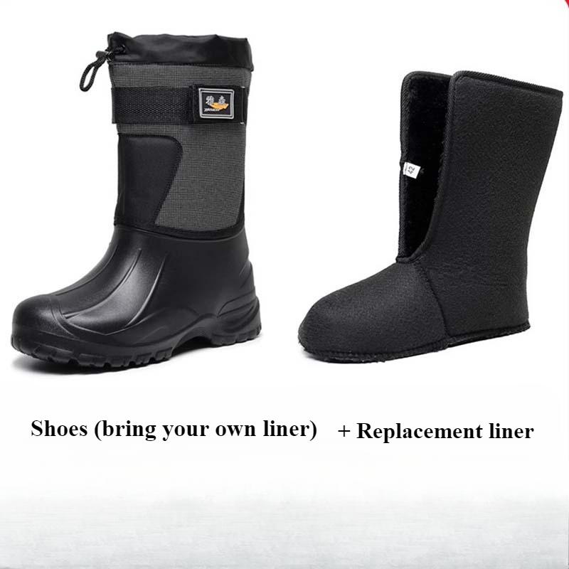 

Мужские зимние меховые рыболовные ботинки, утепленные, водонепроницаемые, удобные, теплые, защищающие от холода, легкие, для пешего туризма, водонепроницаемые, с нескользящей толстой подошвой, зимние ботинки 46