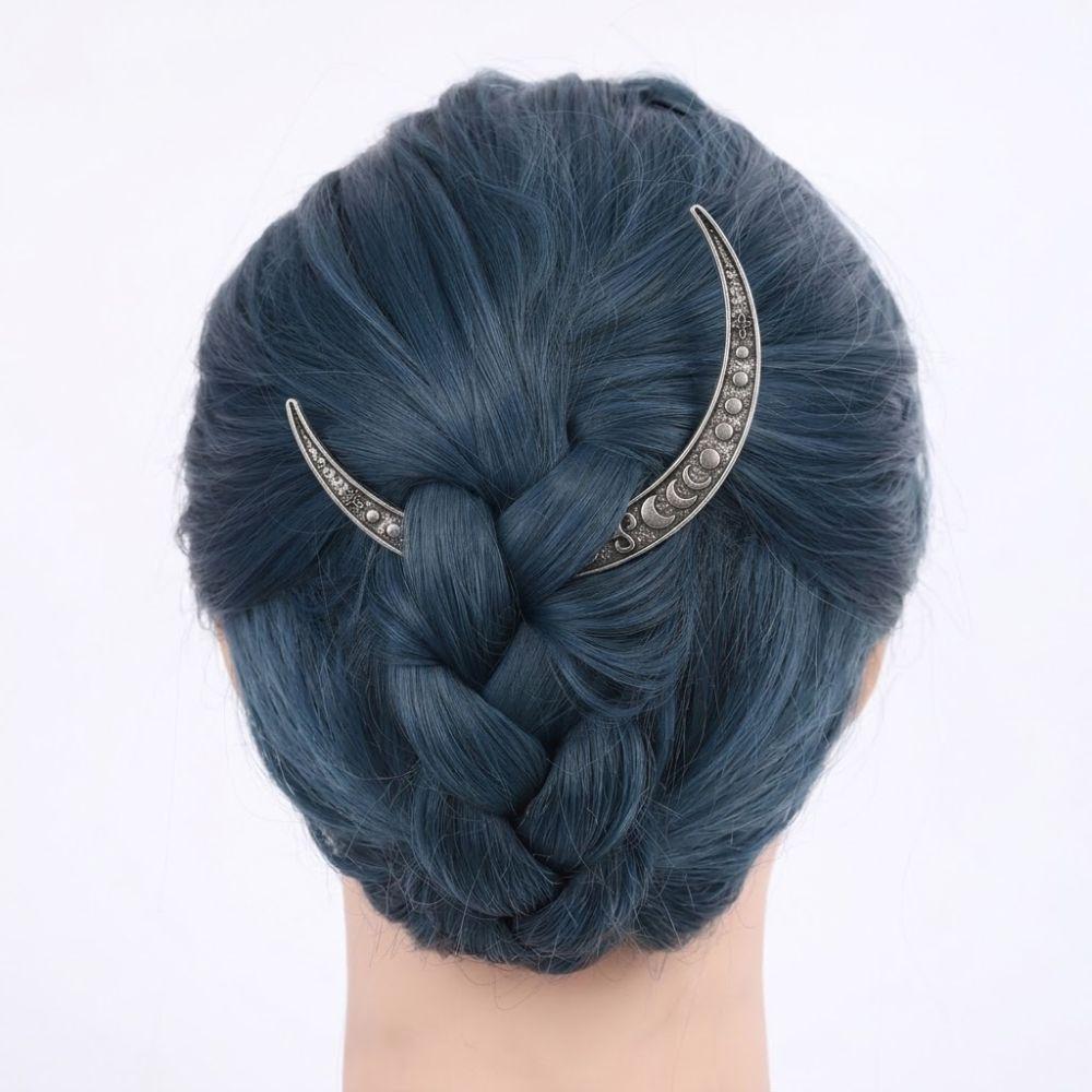 Alloy Retro Moon Hairpin Exquisite Carving Gothic Hairpin Ancient Style Hairpins  Women Accessory