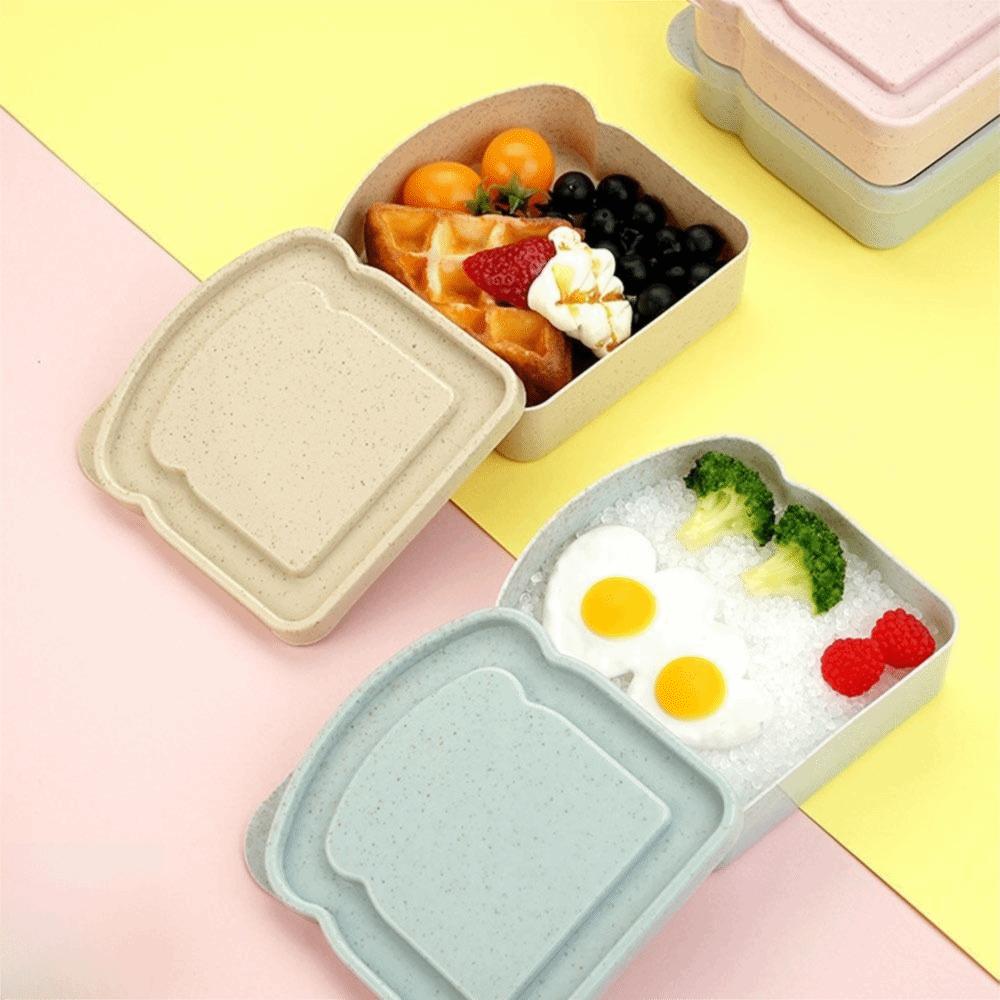 With Lid Toast Shape Lunch Box Portable Food Container New Snack Storage Box Kitchen Storage