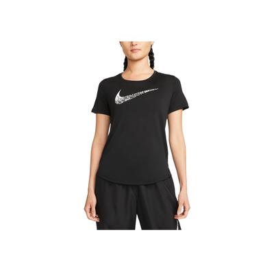 Swoosh Run Quick-Dry Short Sleeve T-Shirt Women Tops Black DM7778-010