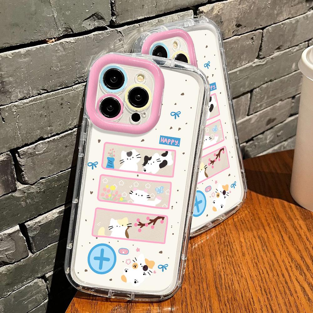 Милый чехол для телефона с изображением кота для iPhone 16 Pro, чехол для iPhone 13 11 15 12 14 Pro Max 7 8 16 Plus XR X XS SE, мягкий противоударный чехол Funda