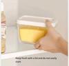 Cheese Food Storage Box Japanese Simple Butter Cutting Box Butter Cutter Refrigerator Crisper Storage Box with Lid Butter Box