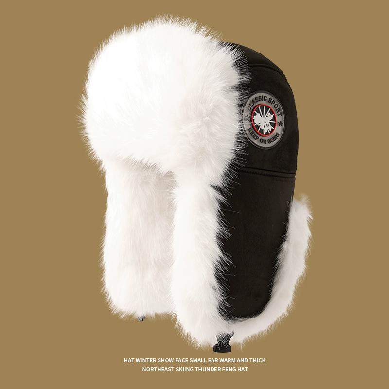 

Белая плюшевая шапка-ушанка женская зимняя милая мохеровая северо-восточная защита от холода защита ушей для велоспорта теплая ветрозащитная бархатная шапка Average size [55-60cm]